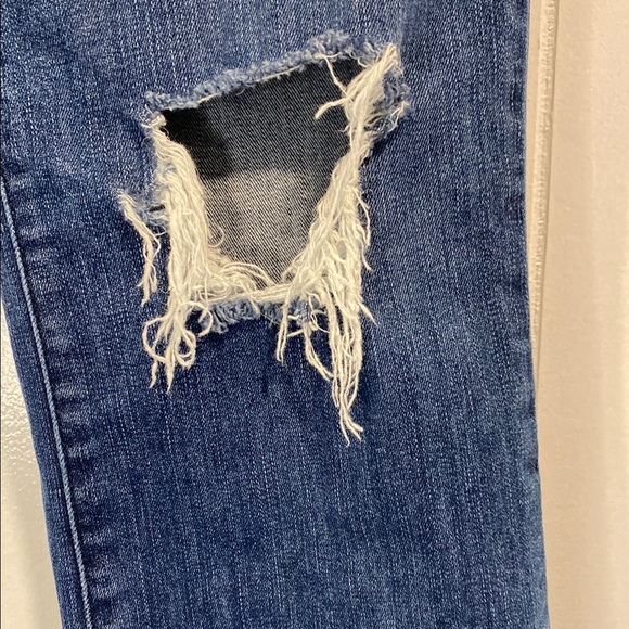 Show Me Your MuMu Jeans High Rise Distressed Raw Hem Grunge Dark Blue Size 8 29 - Picture 6 of 12